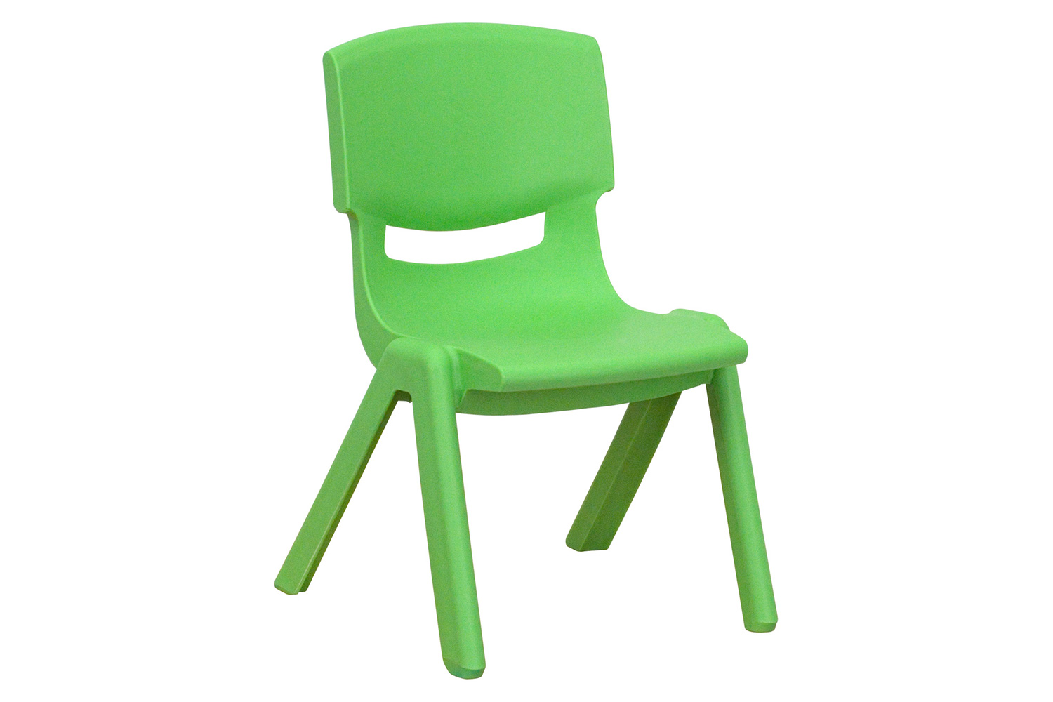 BLNK™ Whitney Plastic Stackable School Chair 4 Pack - Green, 10.5"H Seat