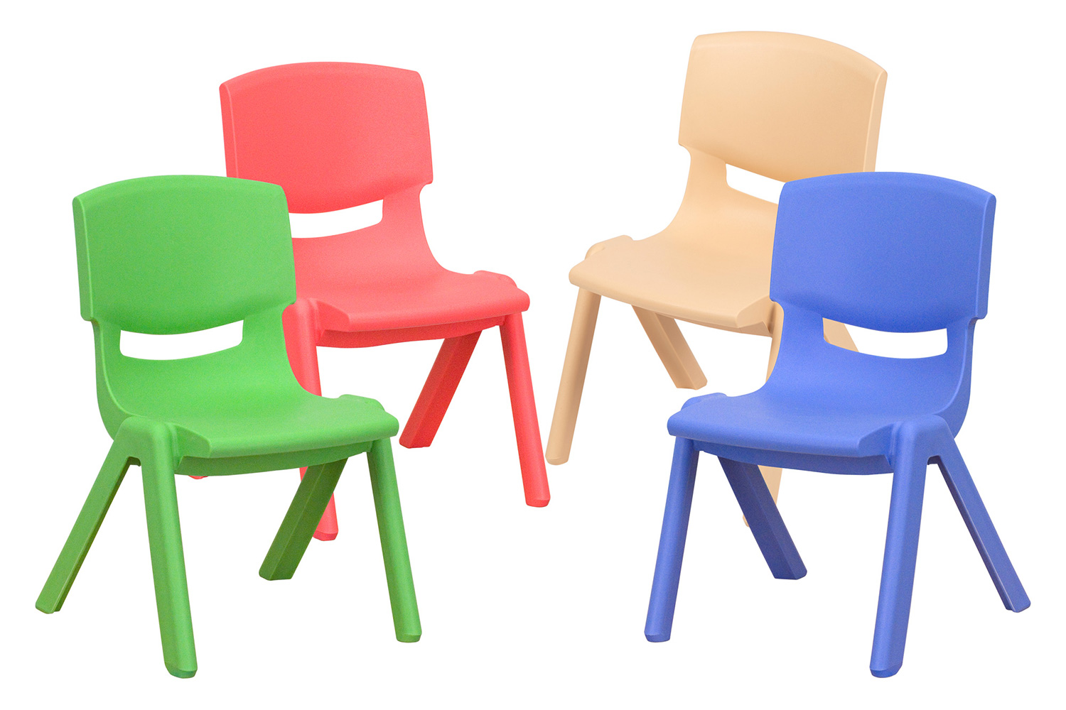 BLNK™ Whitney Plastic Stackable School Chair 4 Pack - Assorted, 10.5"H Seat