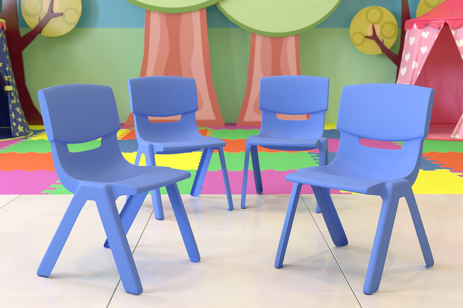 BLNK Whitney Plastic Stackable School Chair 4 Pack