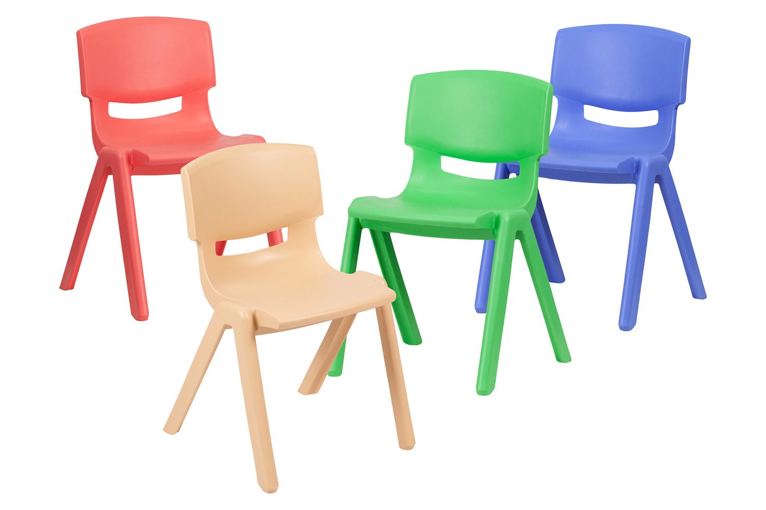 BLNK™ Whitney Plastic Stackable School Chair 4 Pack - Assorted, 13.25"H Seat