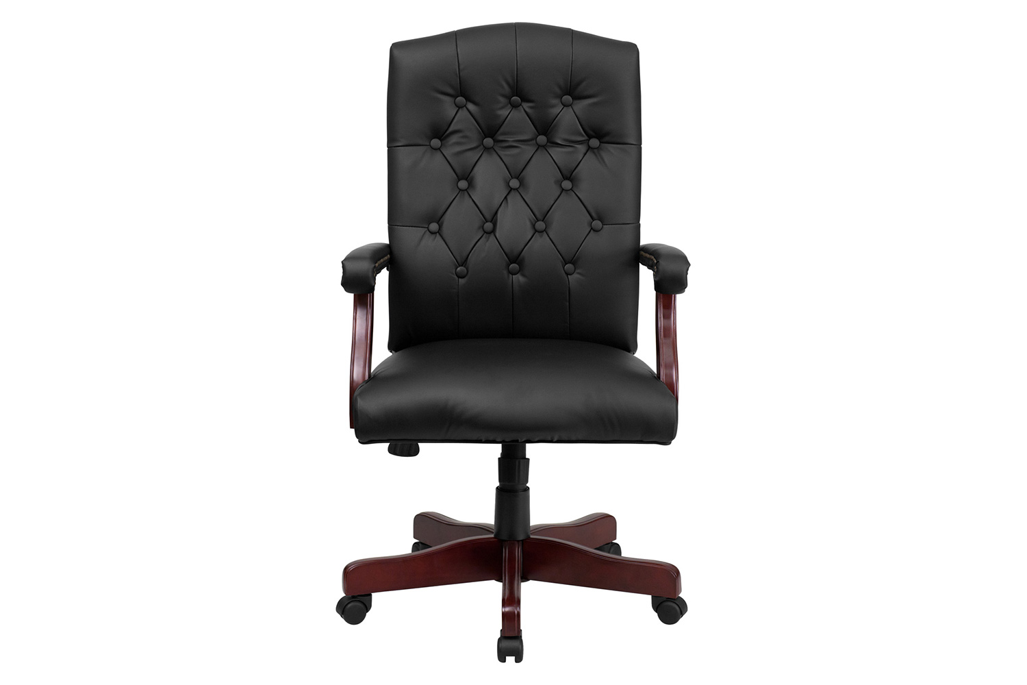 BLNK Martha Washington LeatherSoft Executive Swivel Office Chair with Arms - Black