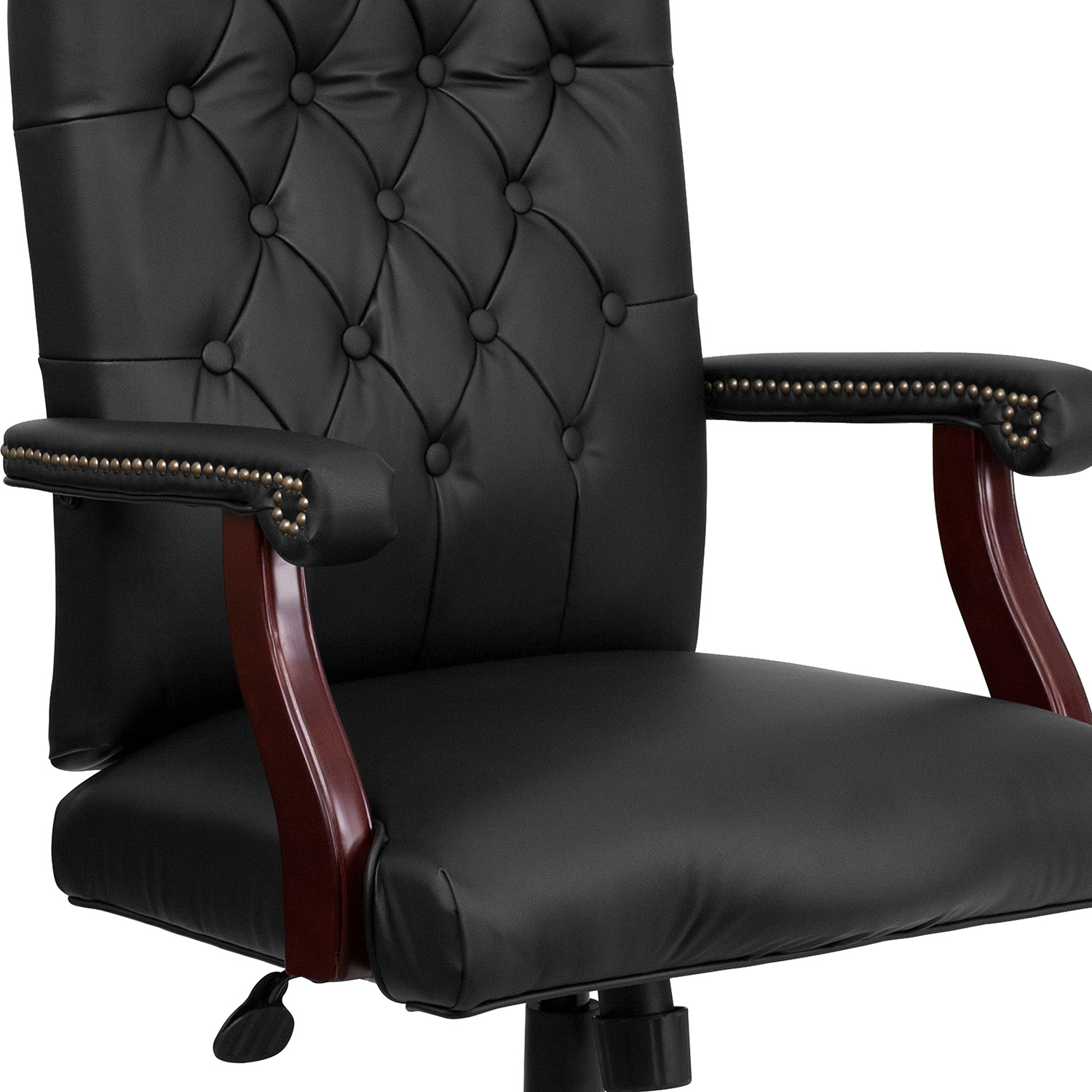 BLNK Martha Washington LeatherSoft Executive Swivel Office Chair with Arms - Black