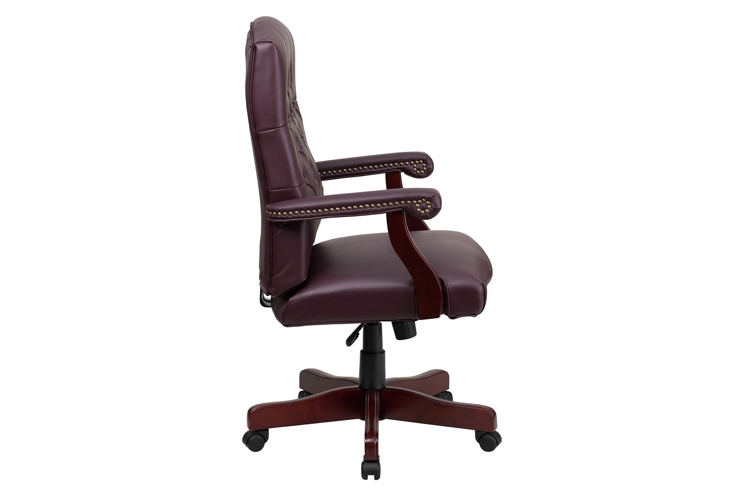 BLNK Martha Washington LeatherSoft Executive Swivel Office Chair with Arms - Burgundy