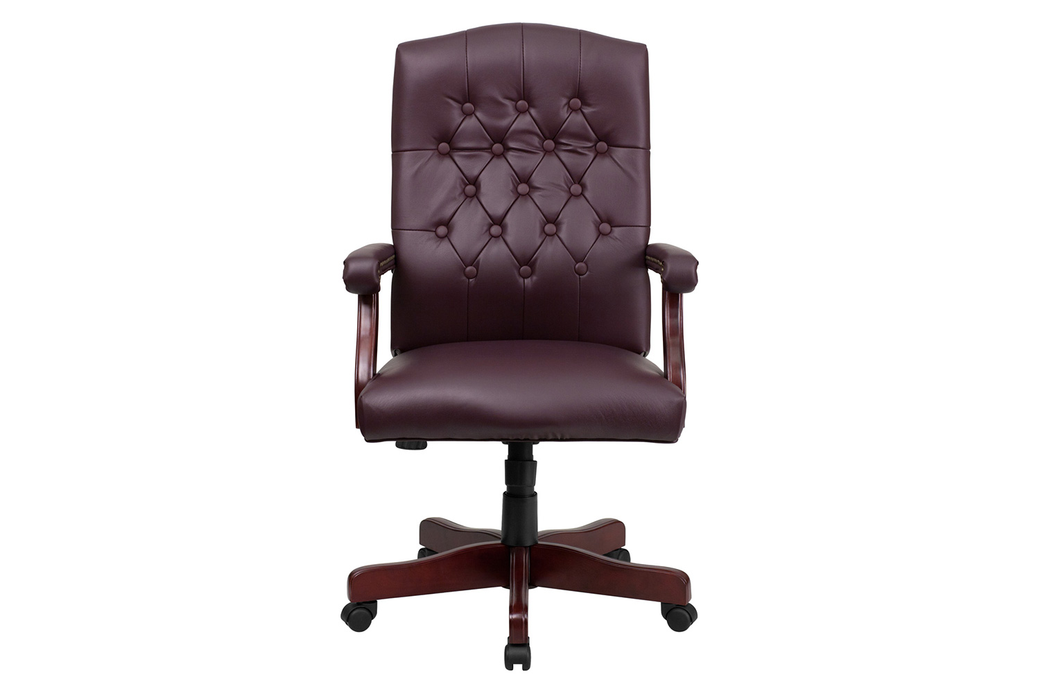 BLNK Martha Washington LeatherSoft Executive Swivel Office Chair with Arms - Burgundy