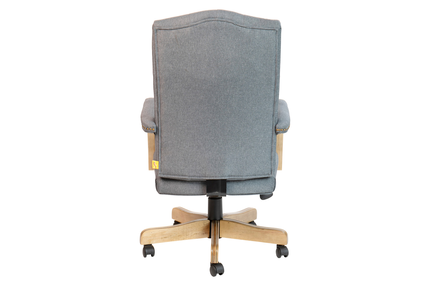 BLNK Derrick Classic Executive Swivel Office Chair with Driftwood Arms and Base - Gray