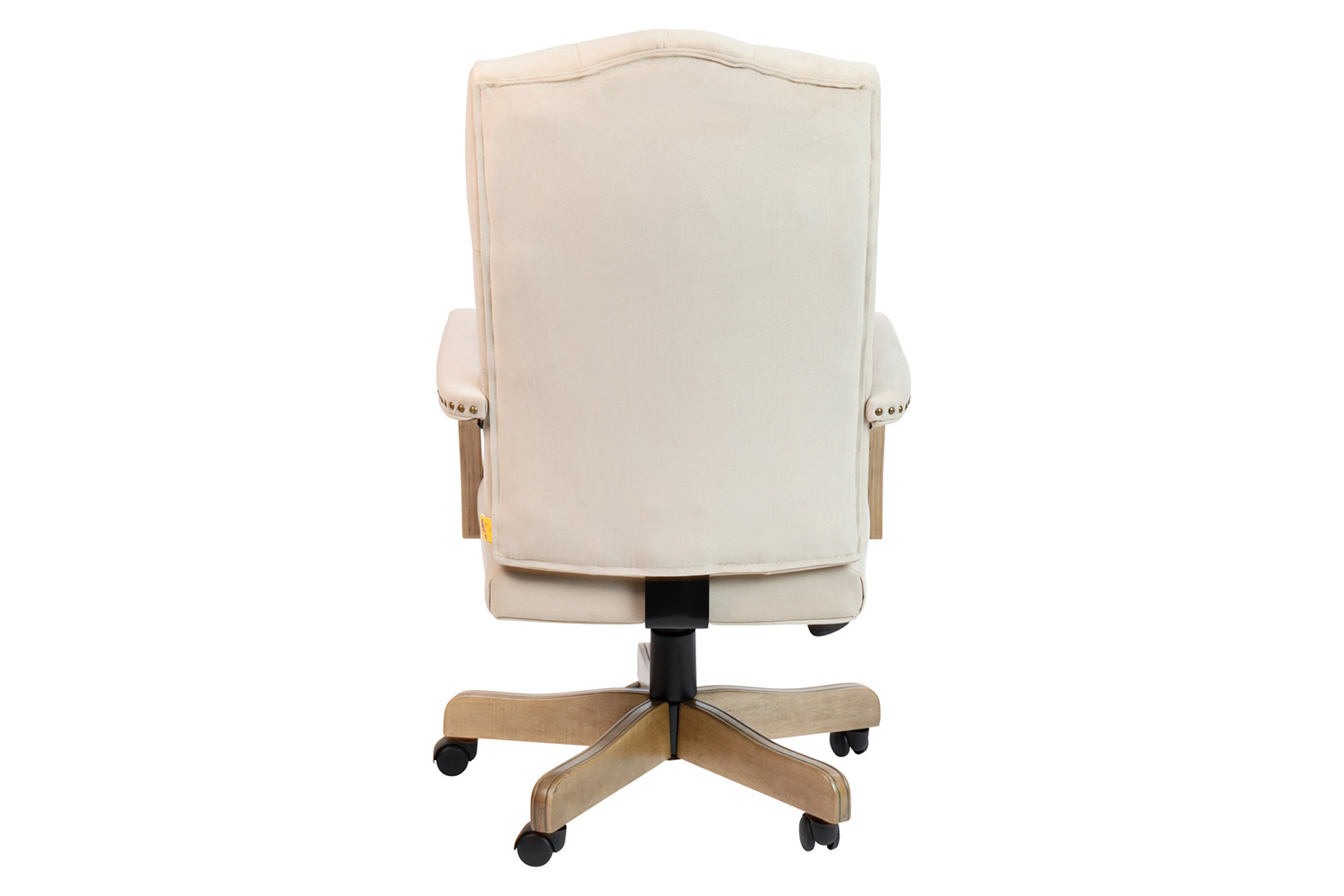 BLNK Derrick Classic Executive Swivel Office Chair with Driftwood Arms and Base - Ivory