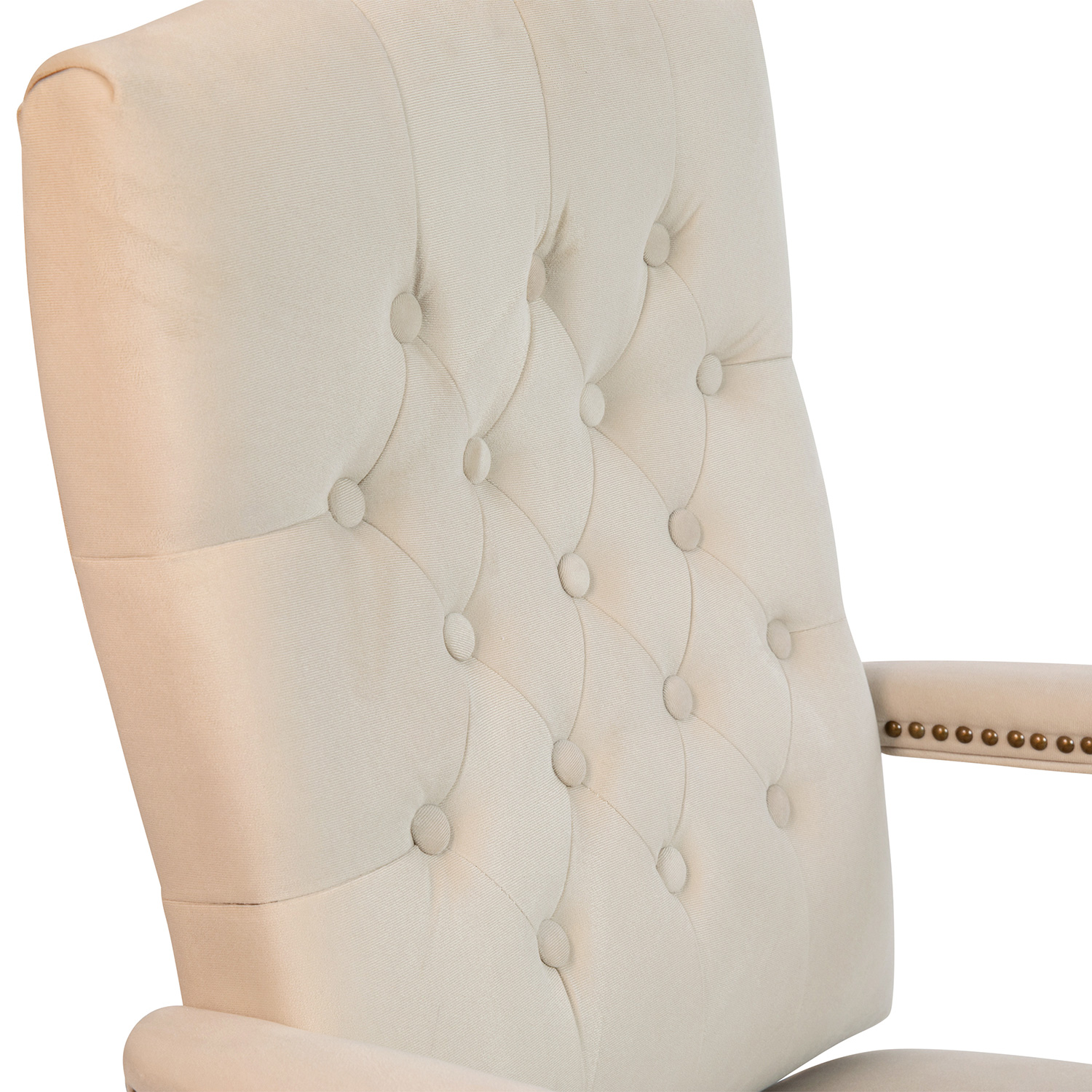 BLNK Derrick Classic Executive Swivel Office Chair with Driftwood Arms and Base - Ivory