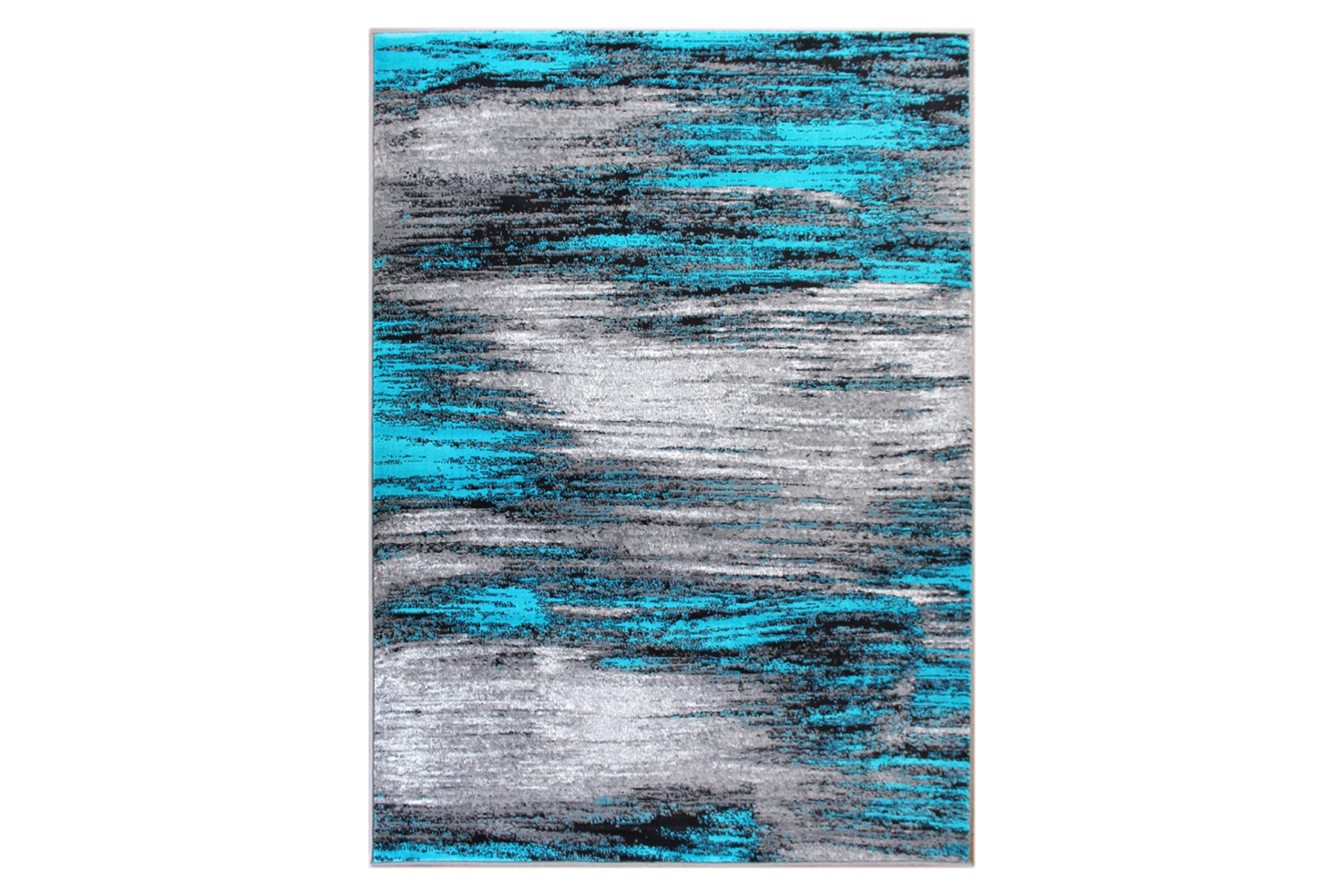 BLNK Rylan Collection Abstract Olefin Area Rug with Jute Backing - Turquoise, 6'W x 9'L