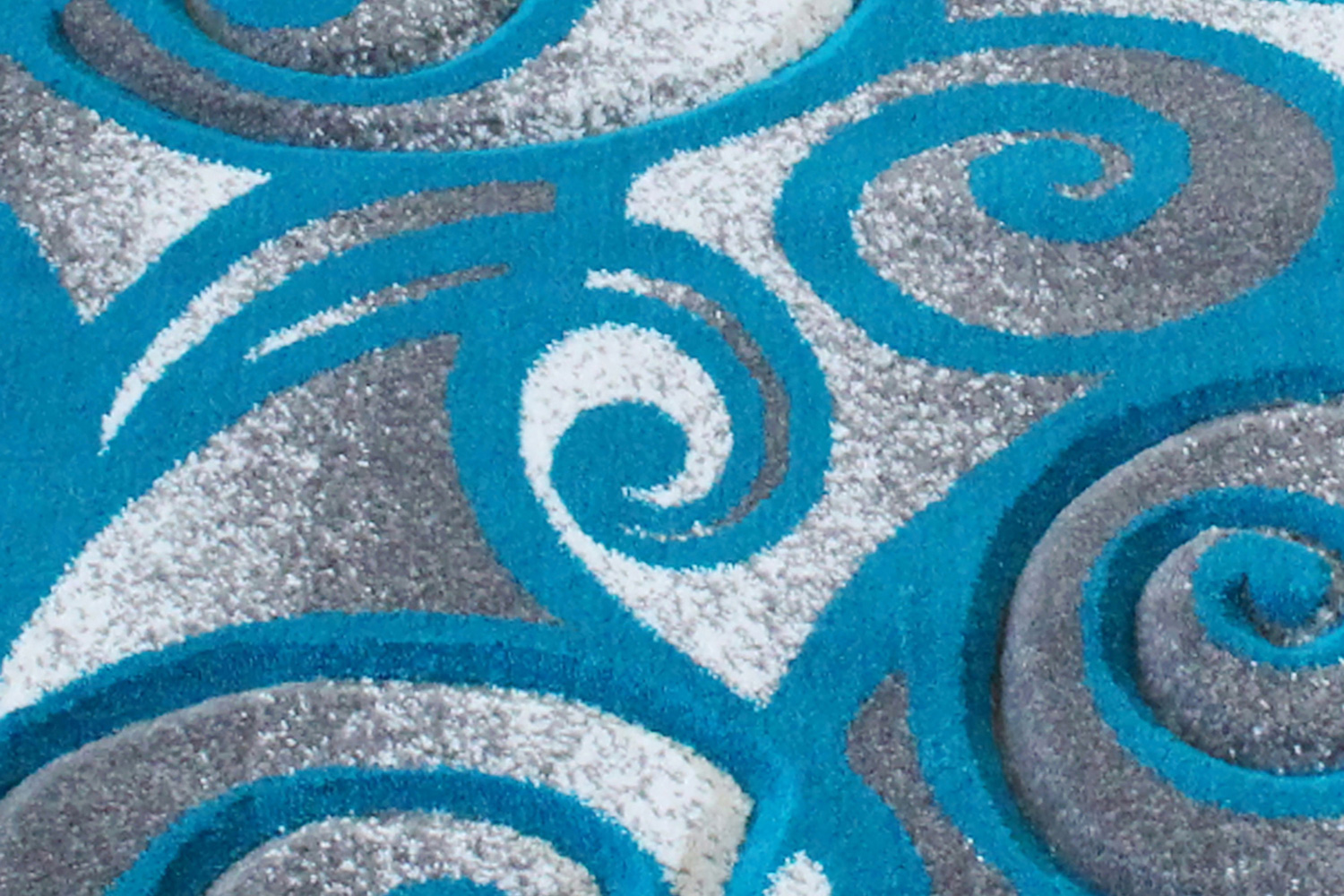 BLNK Willow Collection Modern Olefin High-Low Pile Swirled Area Rug - Turquoise, 2'W x 7'L