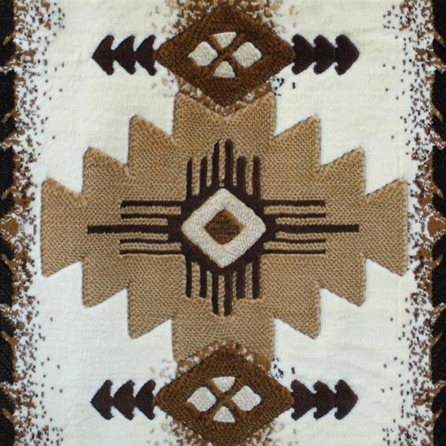 BLNK Mohave Collection Southwestern Style Olefin Traditional Area Rug with Jute Backing - Ivory, 2'W x 3'L