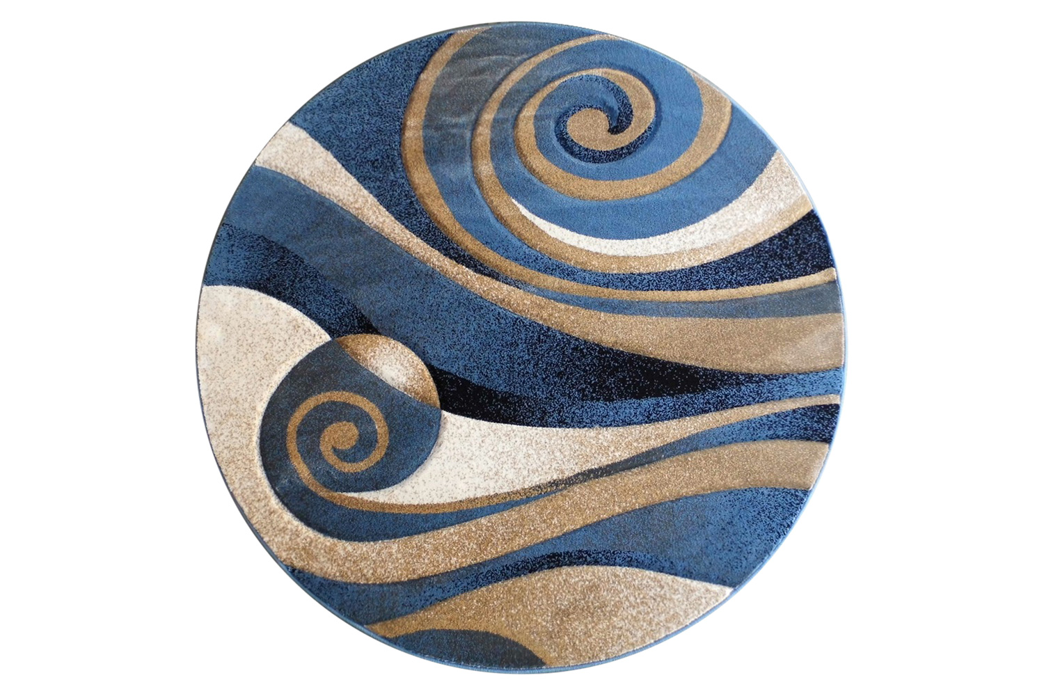 BLNK - Coterie Collection Modern Round Olefin Circular Patterned Indoor Area Rug with Jute Backing