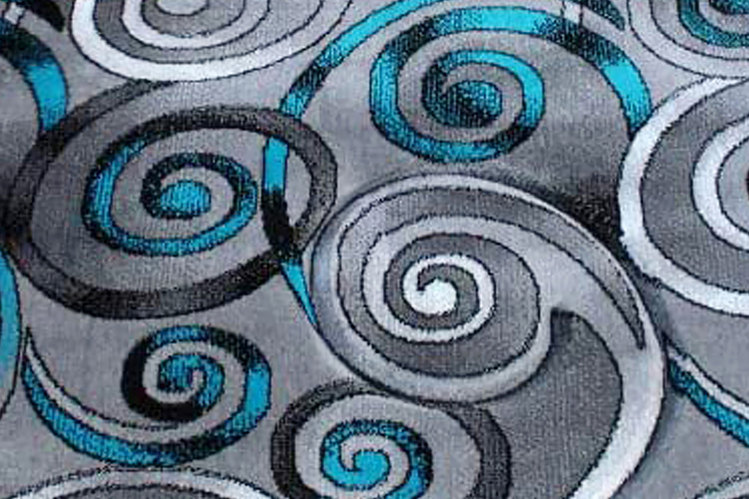 BLNK Masie Collection Olefin Swirl Area Rug with Jute Backing - Turquoise, 3'W x 10'L