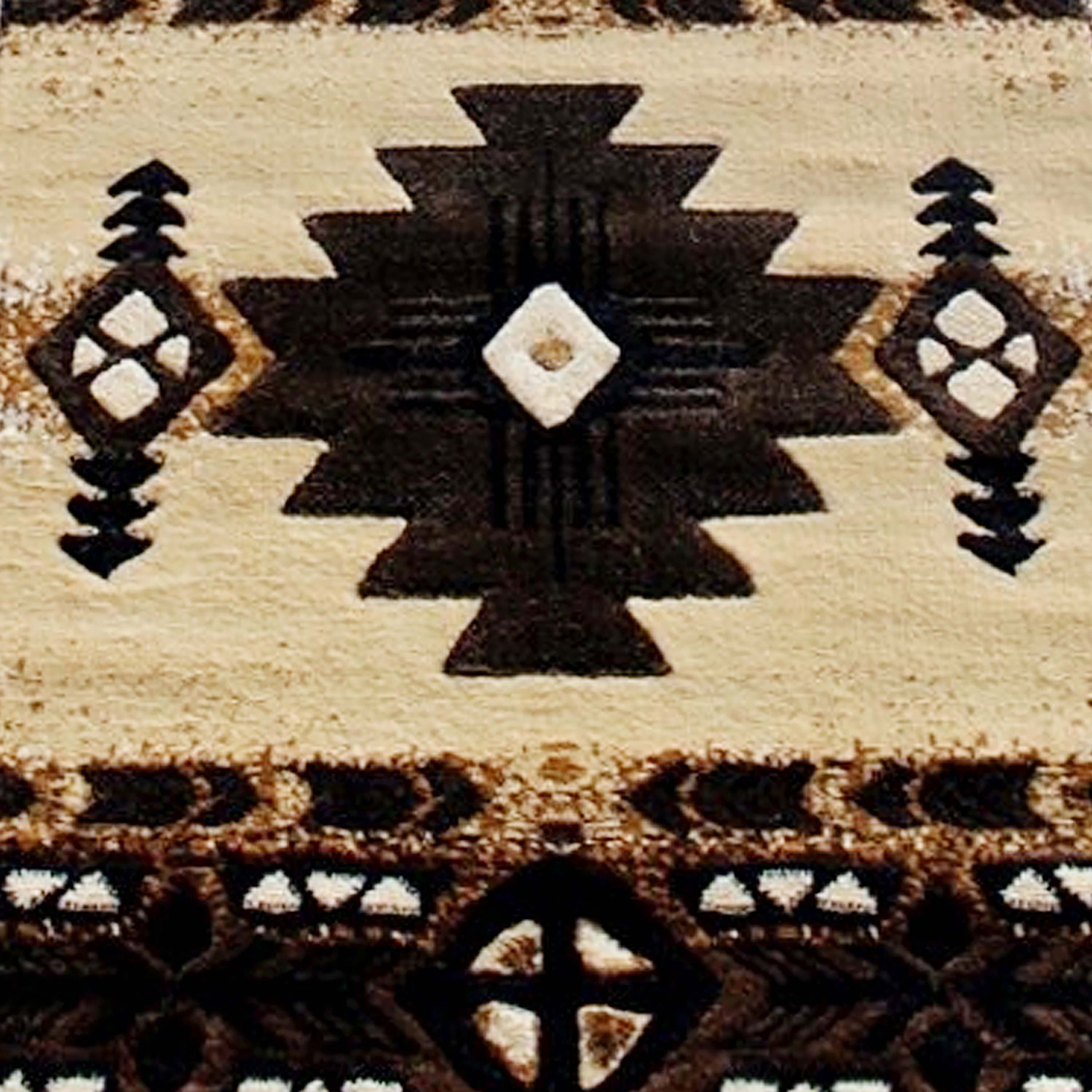 BLNK Mohave Collection Southwestern Style Olefin Traditional Fibers Area Rug with Jute Backing - Brown, 2'W x 10'L