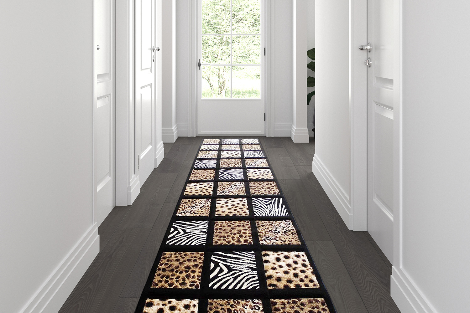 BLNK Menagerie Collection Modern Olefin Animal Print Area Rug