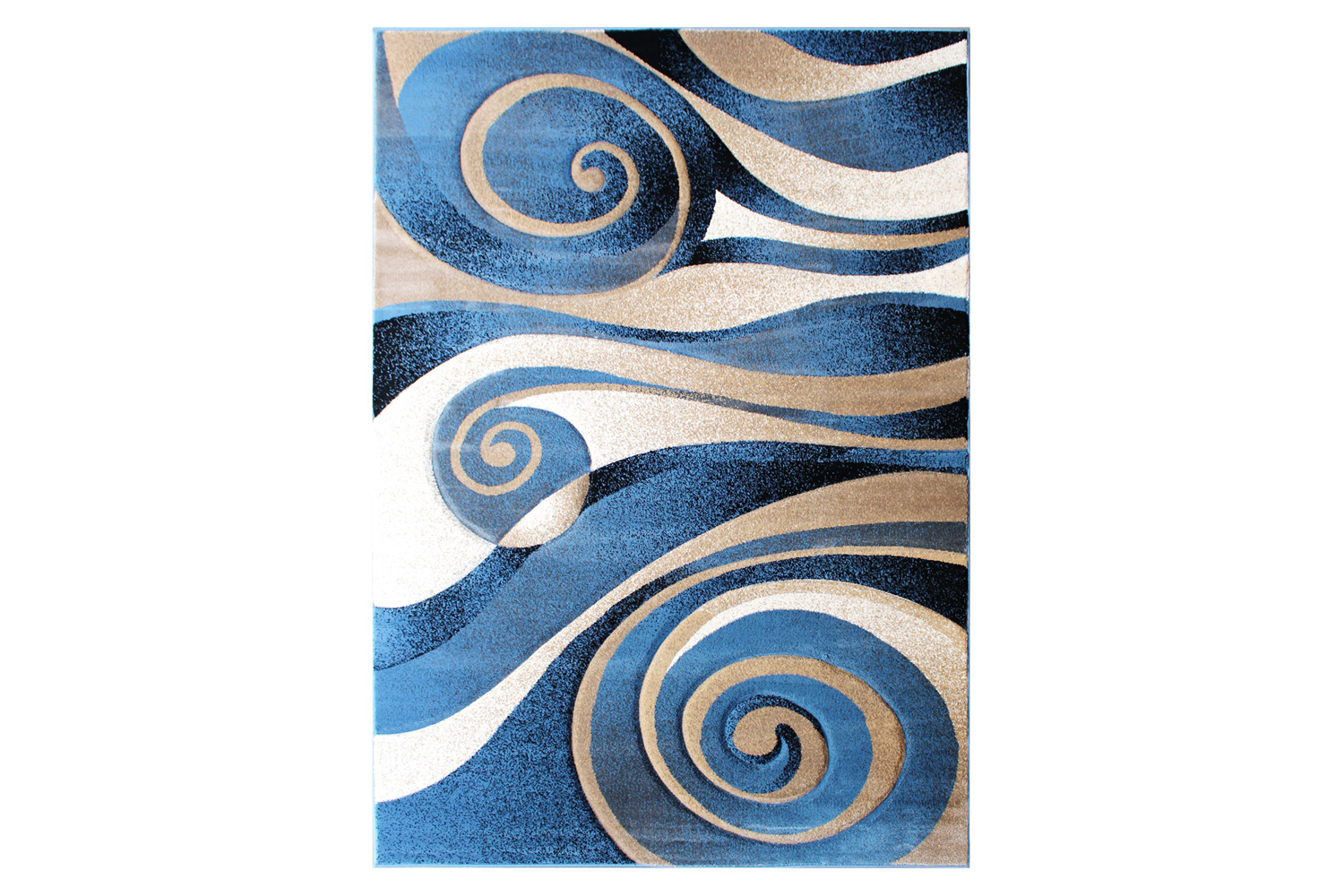 BLNK Coterie Collection Modern Olefin Circular Patterned Indoor Area Rug with Jute Backing - Blue/Beige, 8'W x 11'L