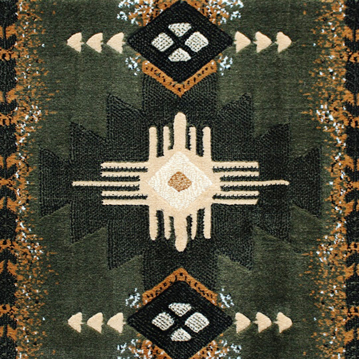 BLNK Mohave Collection Southwestern Style Olefin Traditional Area Rug with Jute Backing - Sage, 2'W x 3'L