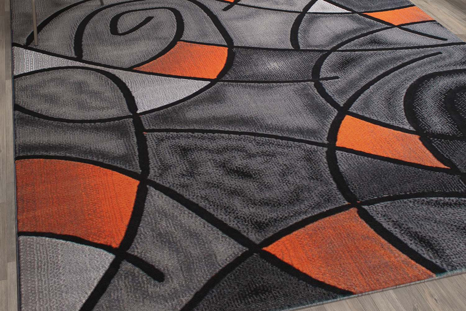 BLNK Jubilee Collection Abstract Olefin Area Rug with Jute Backing - Orange, 8'W x 10'L