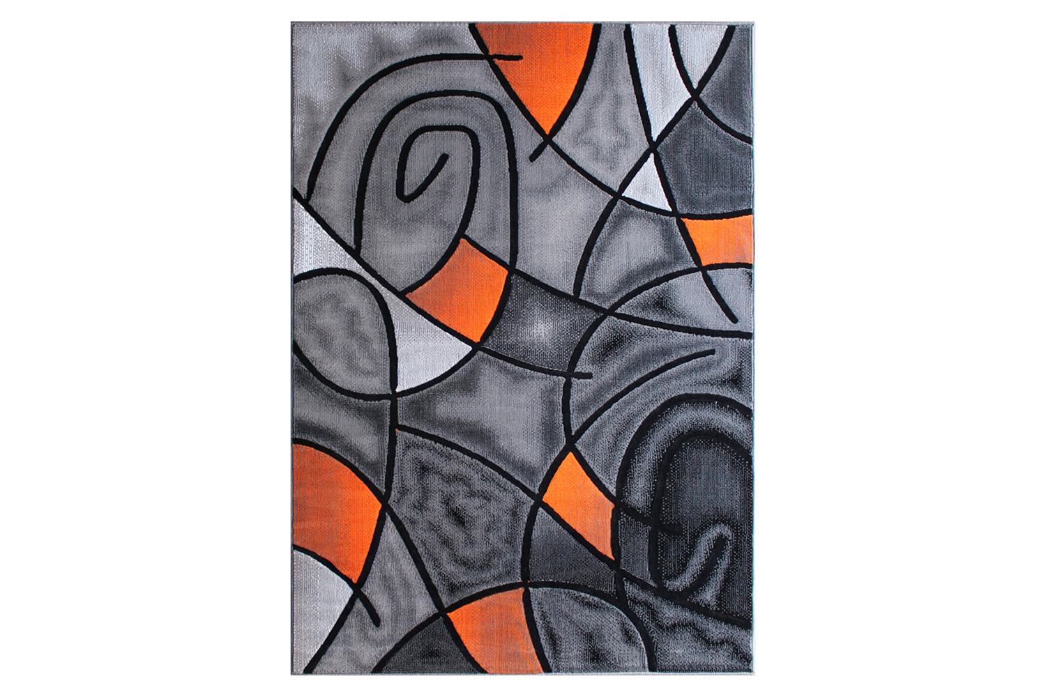 BLNK Jubilee Collection Abstract Olefin Area Rug with Jute Backing - Orange, 8'W x 10'L