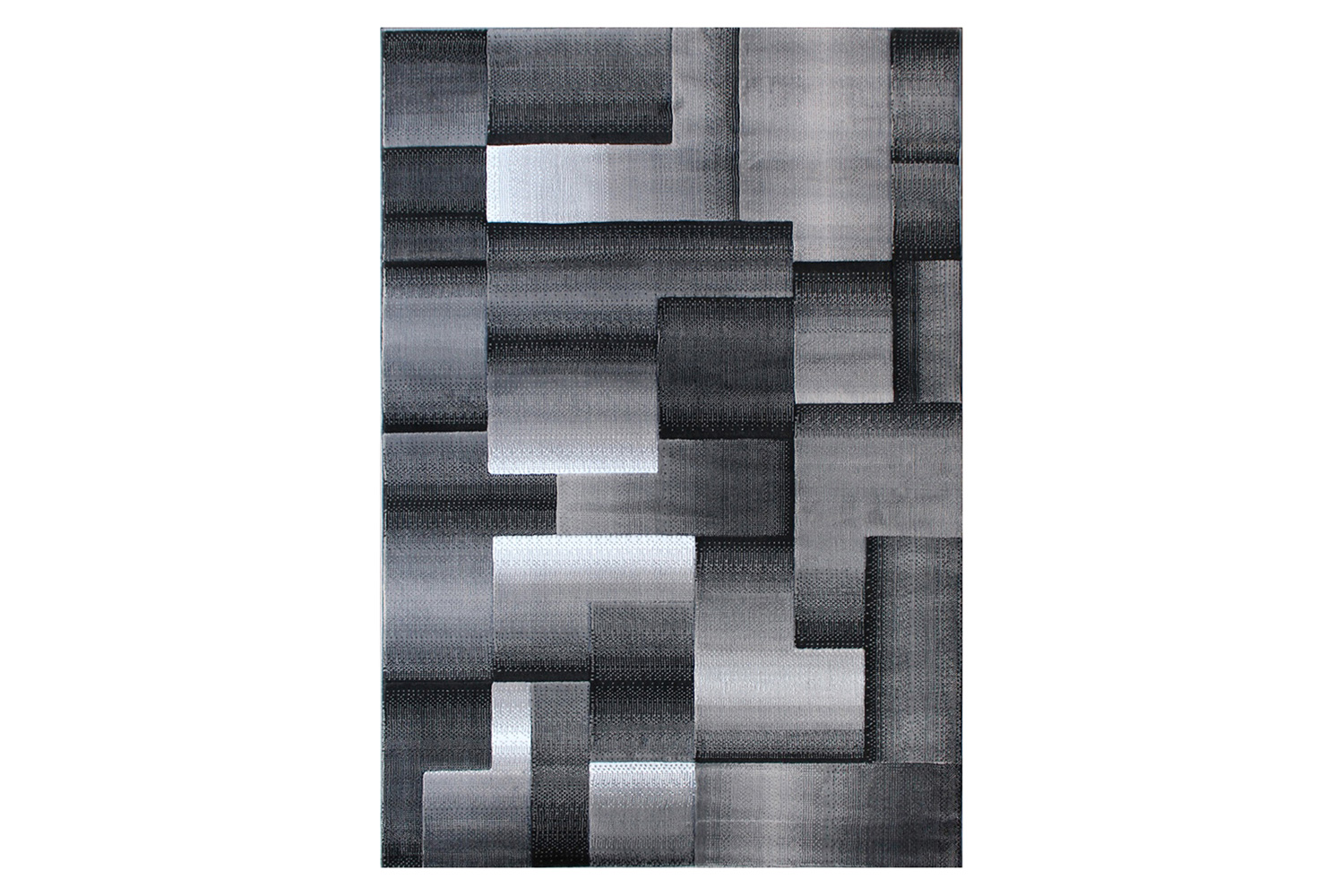 BLNK Elio Collection Olefin Color Blocked Area Rug with Jute Backing - Gray, 5'W x 7'L