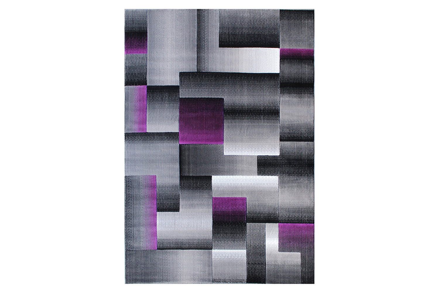 BLNK Elio Collection Olefin Color Blocked Area Rug with Jute Backing - Purple, 5'W x 7'L