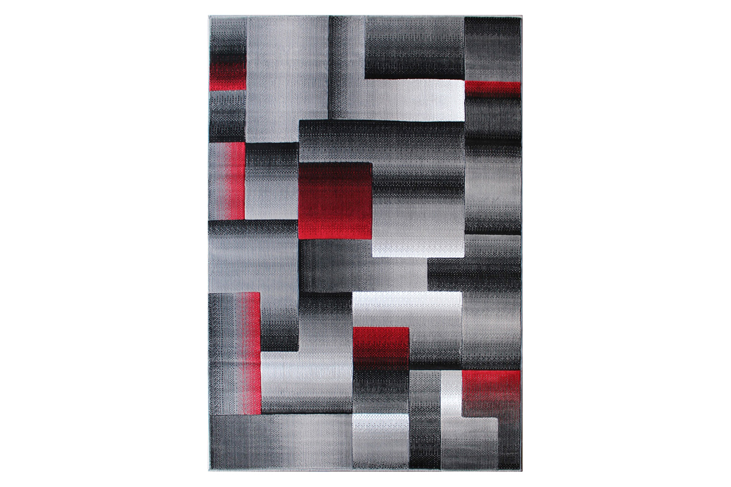 BLNK Elio Collection Olefin Color Blocked Area Rug with Jute Backing - Red, 5'W x 7'L