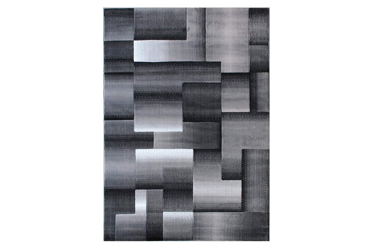 BLNK Elio Collection Olefin Color Blocked Area Rug with Jute Backing - Gray, 8'W x 10'L