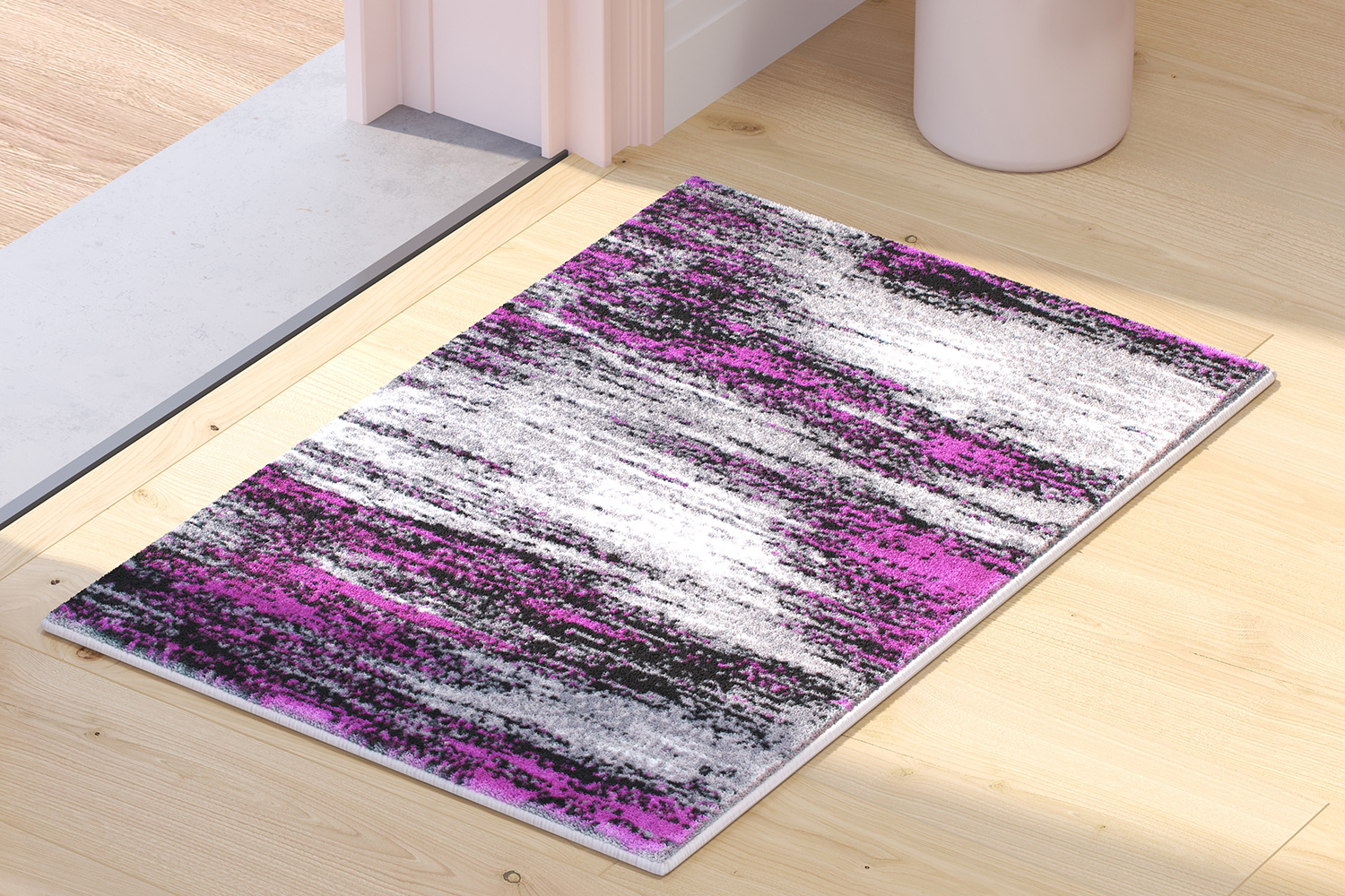 BLNK Rylan Collection Abstract Olefin Scraped Area Rug with Jute Backing - Purple, 2'W x 3'L