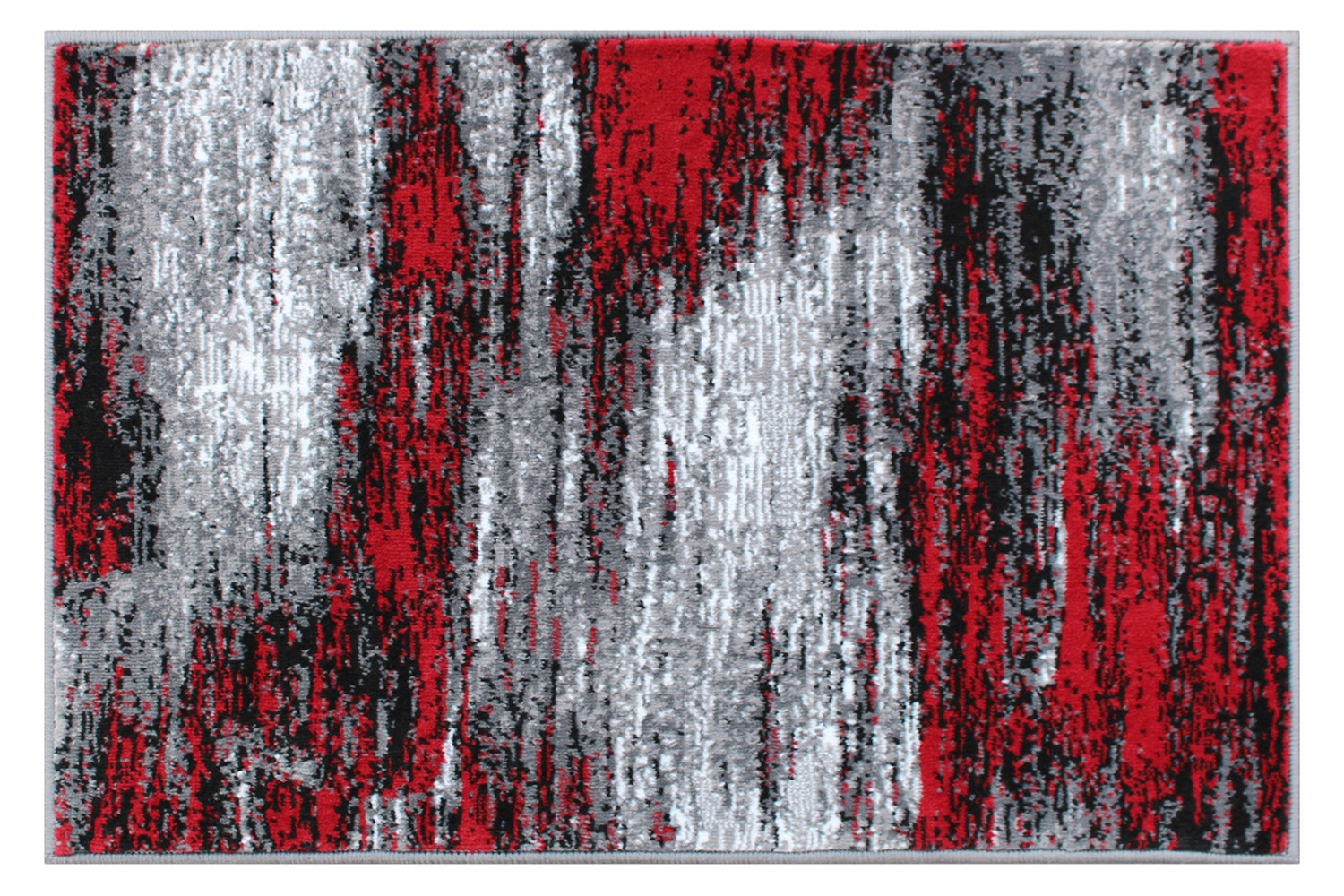 BLNK Rylan Collection Abstract Olefin Scraped Area Rug with Jute Backing - Red, 2'W x 3'L