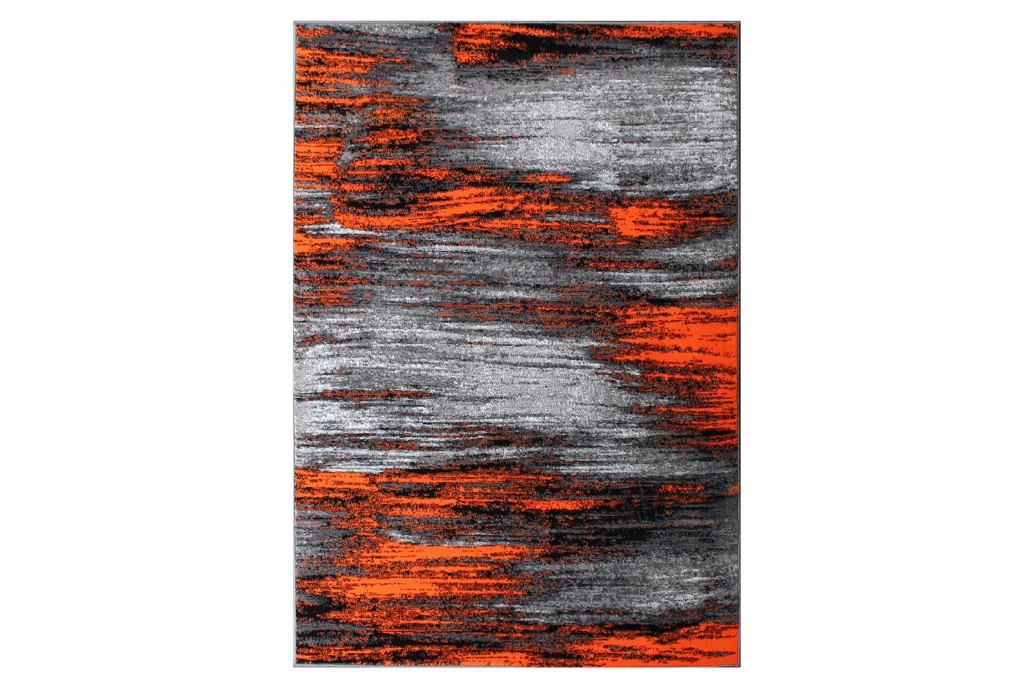 BLNK Rylan Collection Olefin Scraped Design Area Rug with Jute Backing - Orange, 5'W x 7'L