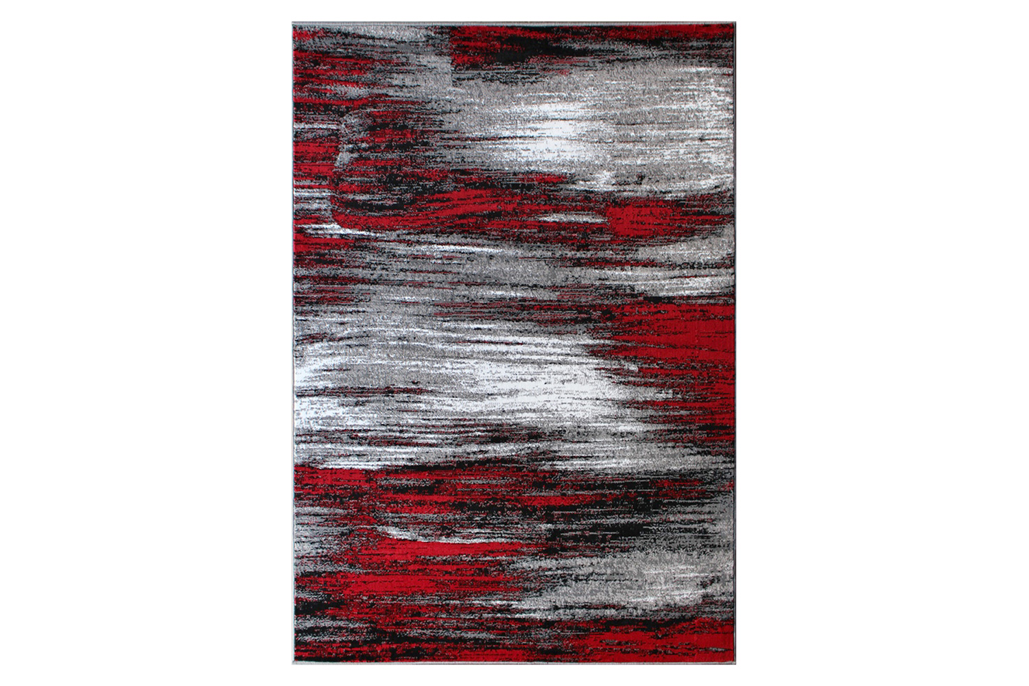 BLNK Rylan Collection Olefin Scraped Design Area Rug with Jute Backing - Red, 5'W x 7'L