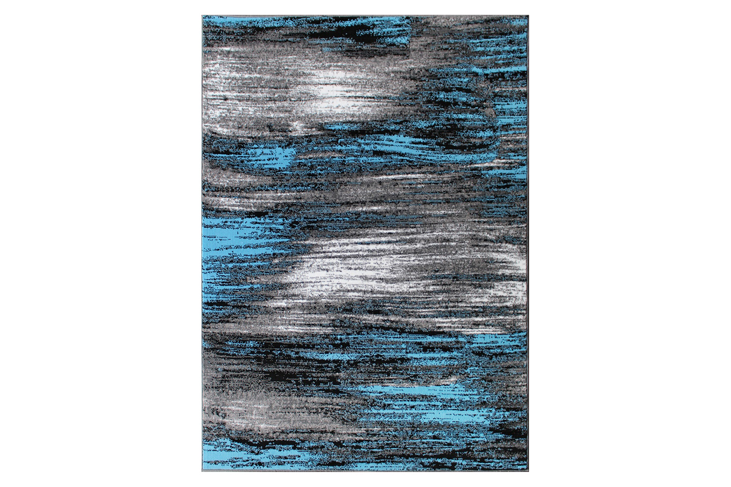 BLNK Rylan Collection Olefin Scraped Design Area Rug with Jute Backing - Blue, 8'W x 10'L