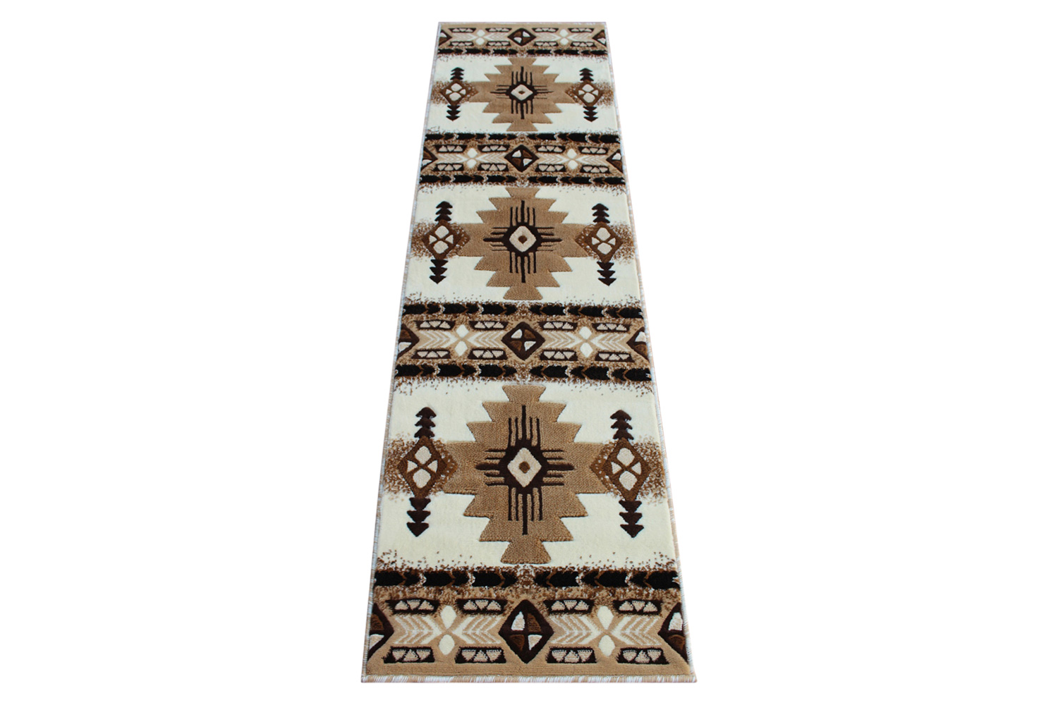 BLNK Mohave Collection Southwestern Style Olefin Traditional Area Rug with Jute Backing - Ivory, 2'W x 7'L