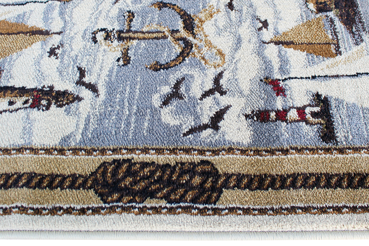 BLNK - Edmund Collection Nautical Themed Area Rug with Jute Backing