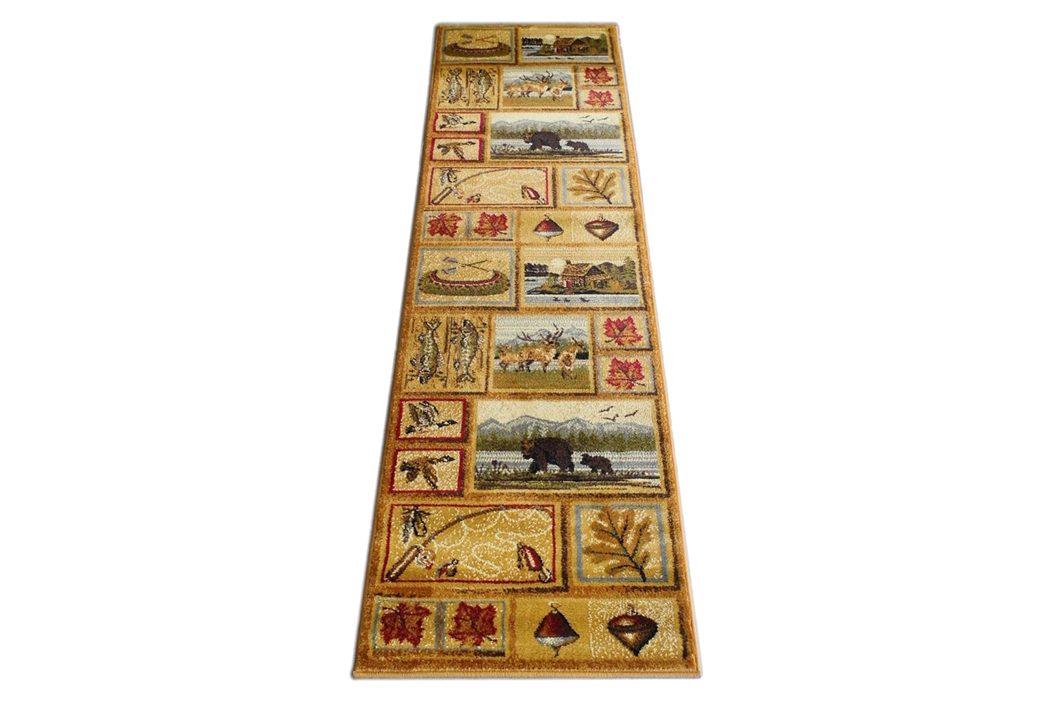 BLNK - Gaylord Collection Beige Bear and Moose Wilderness Area Rug with Jute Backing