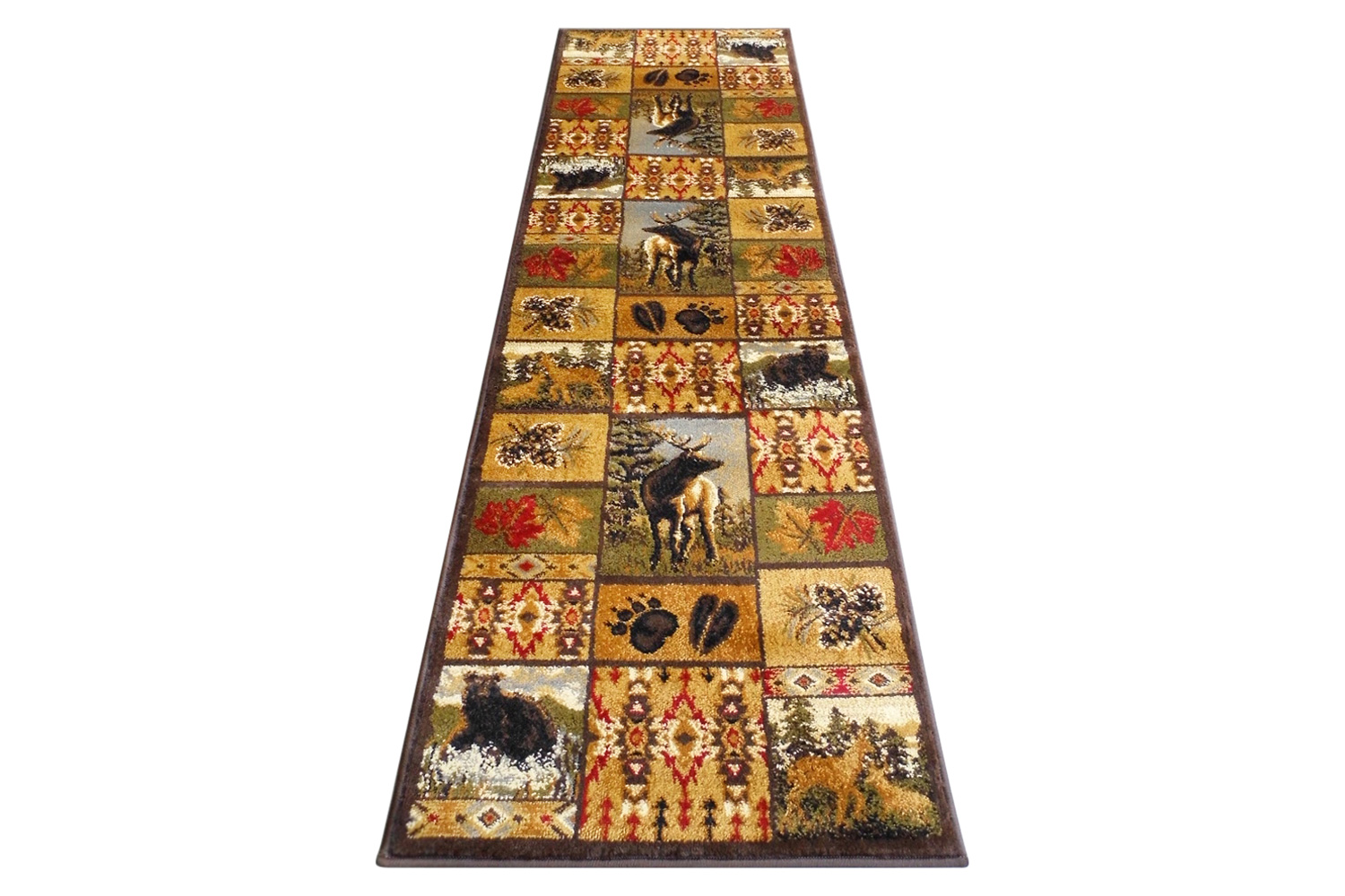 BLNK - Gaylord Collection Beige Wilderness Bear and Moose Area Rug with Jute Backing