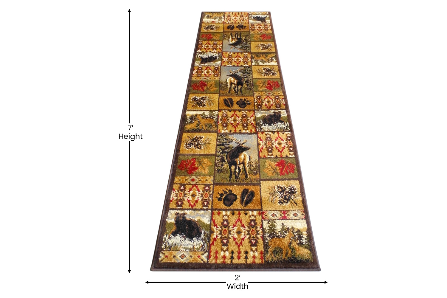 BLNK - Gaylord Collection Beige Wilderness Bear and Moose Area Rug with Jute Backing