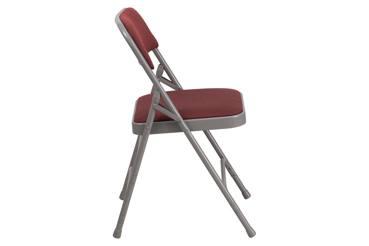 BLNK HERCULES Series Fabric Curved Triple Braced and Double Hinged Patterned Metal Folding Chair - Burgundy