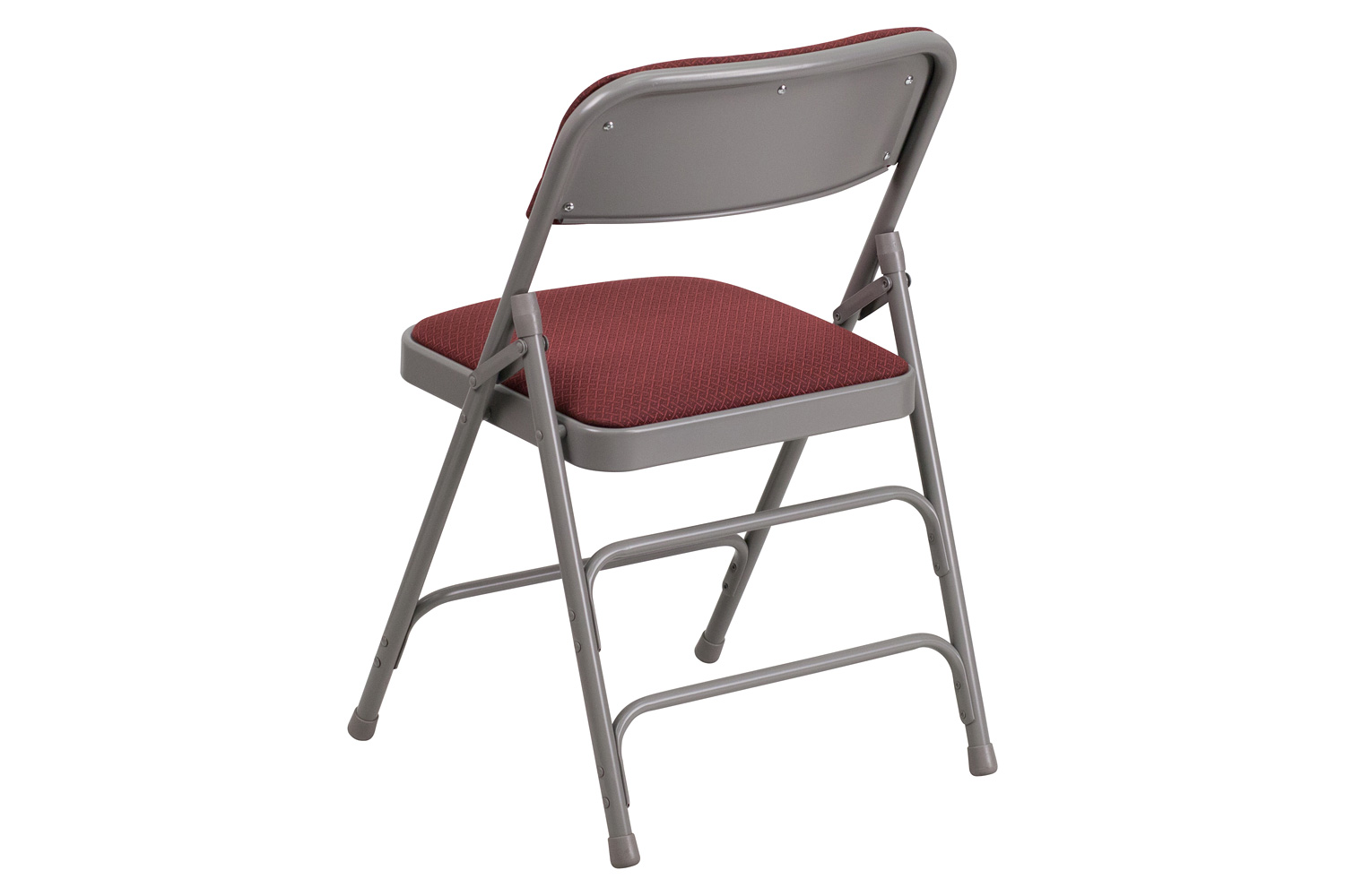 BLNK HERCULES Series Fabric Curved Triple Braced and Double Hinged Patterned Metal Folding Chair - Burgundy