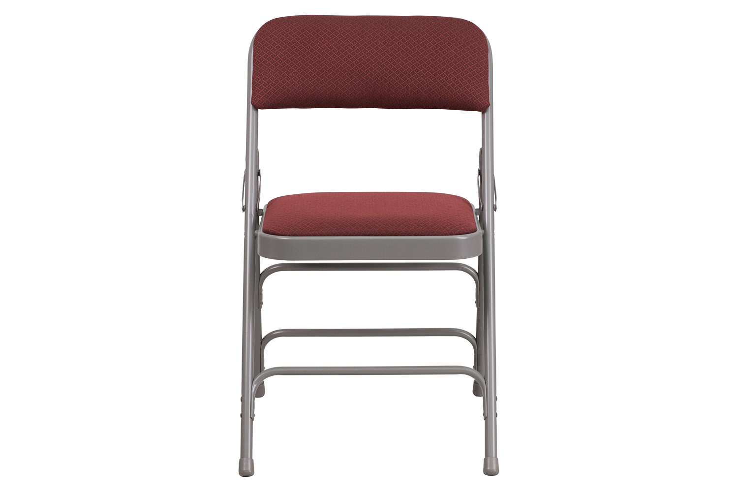 BLNK HERCULES Series Fabric Curved Triple Braced and Double Hinged Patterned Metal Folding Chair - Burgundy