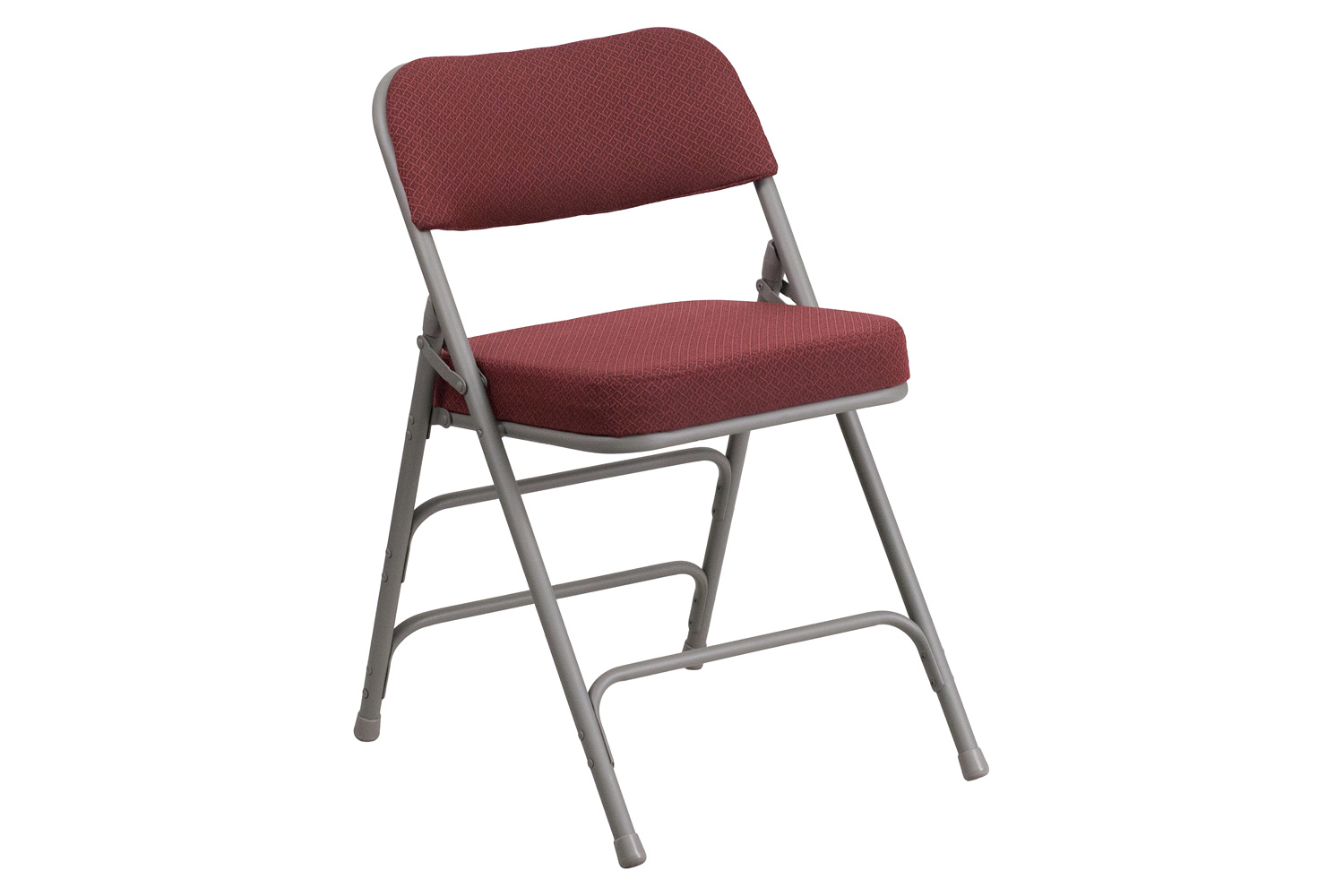 BLNK HERCULES Series Style 1 Fabric Premium Curved Triple Braced and Double Hinged Metal Folding Chair - Burgundy