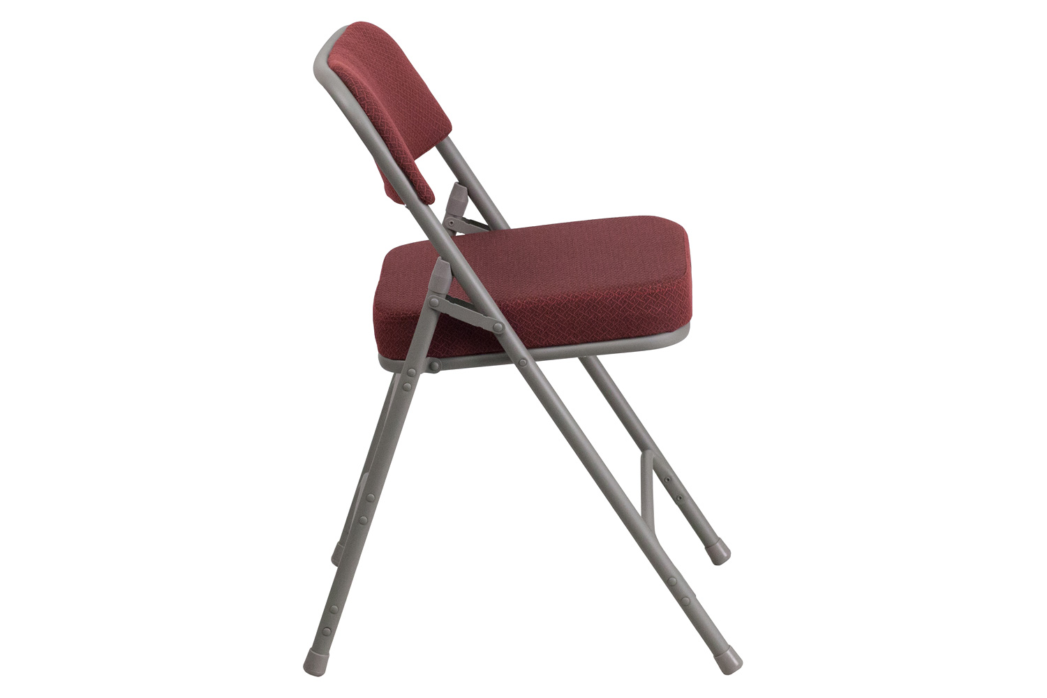 BLNK HERCULES Series Style 1 Fabric Premium Curved Triple Braced and Double Hinged Metal Folding Chair - Burgundy