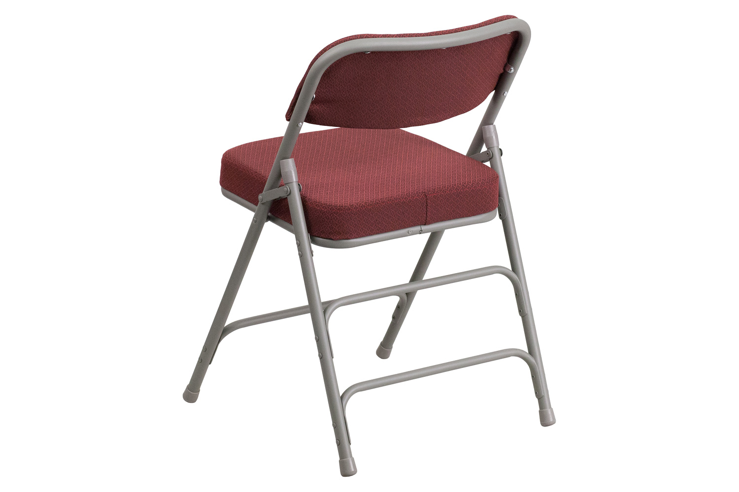 BLNK HERCULES Series Style 1 Fabric Premium Curved Triple Braced and Double Hinged Metal Folding Chair - Burgundy