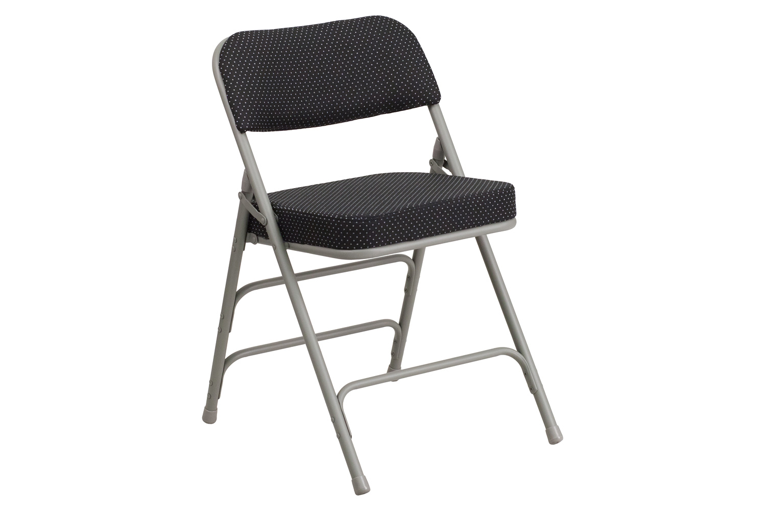 BLNK - HERCULES Series Fabric Premium Curved Triple Braced and Double Hinged Pin-Dot Metal Folding Chair