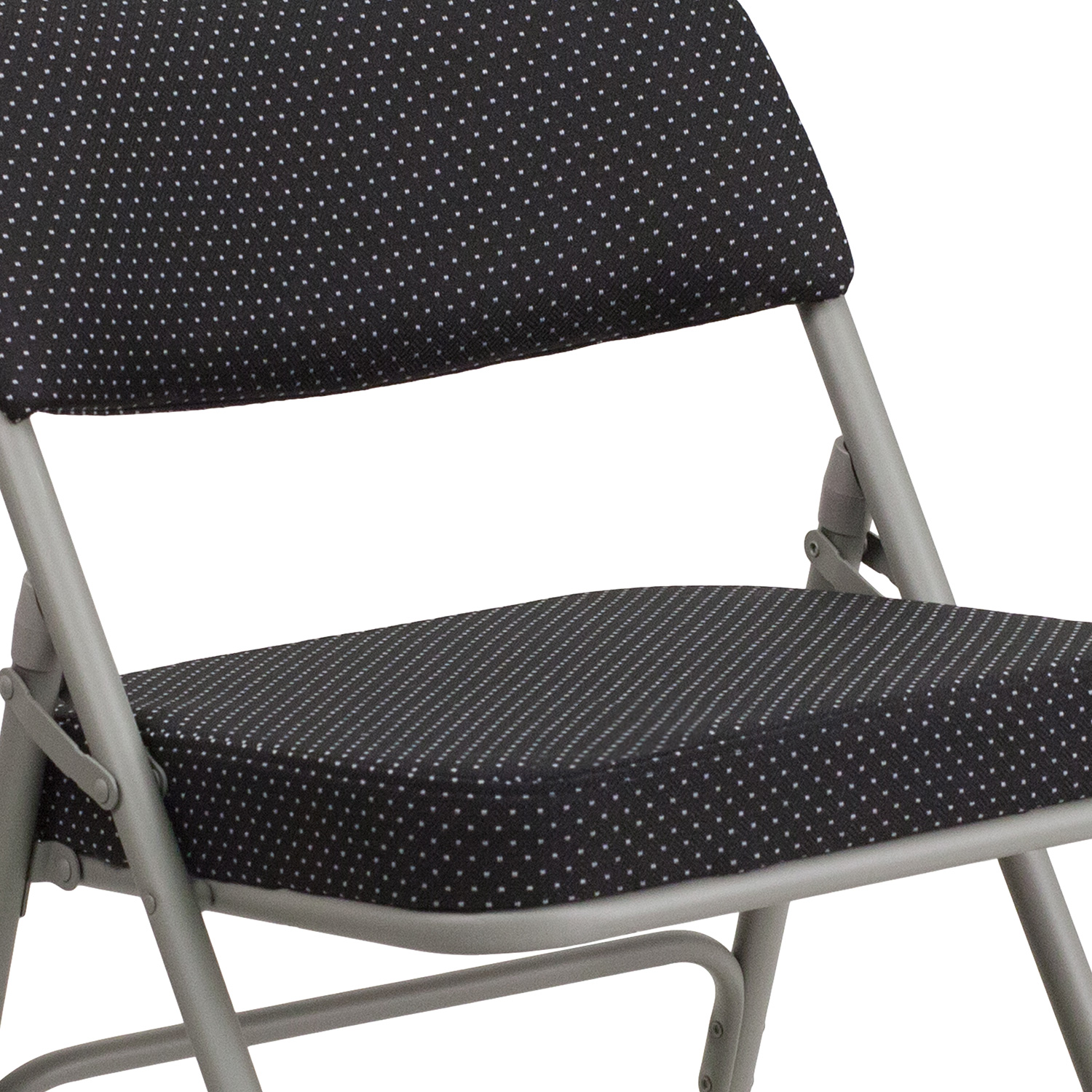 BLNK - HERCULES Series Fabric Premium Curved Triple Braced and Double Hinged Pin-Dot Metal Folding Chair