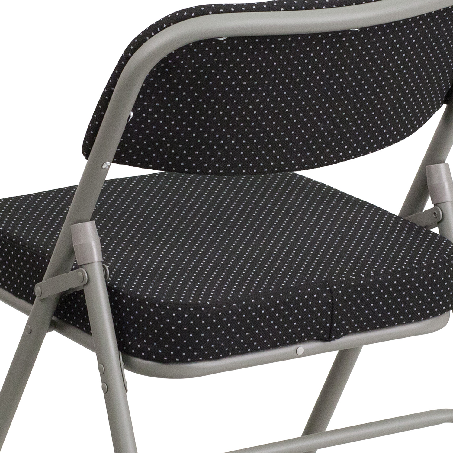 BLNK - HERCULES Series Fabric Premium Curved Triple Braced and Double Hinged Pin-Dot Metal Folding Chair