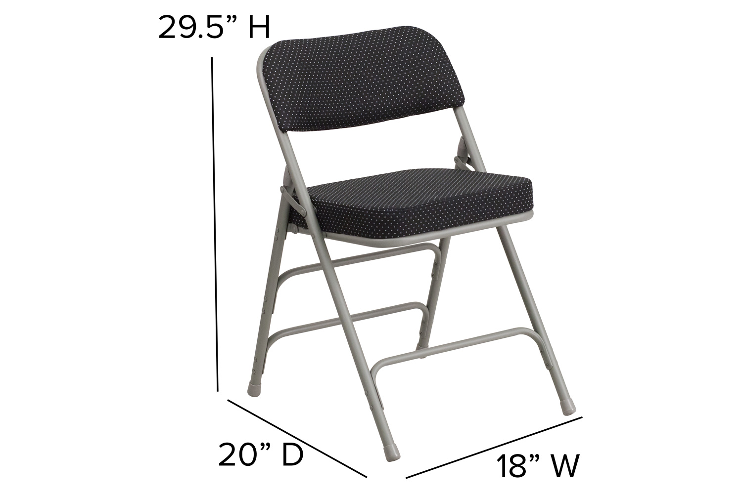 BLNK - HERCULES Series Fabric Premium Curved Triple Braced and Double Hinged Pin-Dot Metal Folding Chair