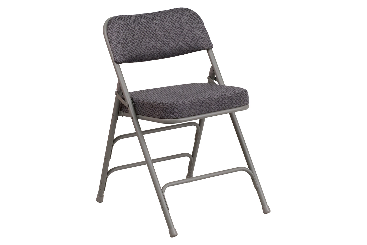 BLNK HERCULES Series Style 1 Fabric Premium Curved Triple Braced and Double Hinged Metal Folding Chair - Gray