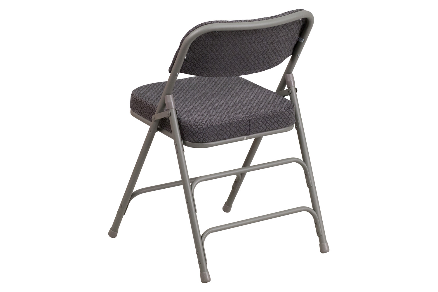 BLNK HERCULES Series Style 1 Fabric Premium Curved Triple Braced and Double Hinged Metal Folding Chair - Gray