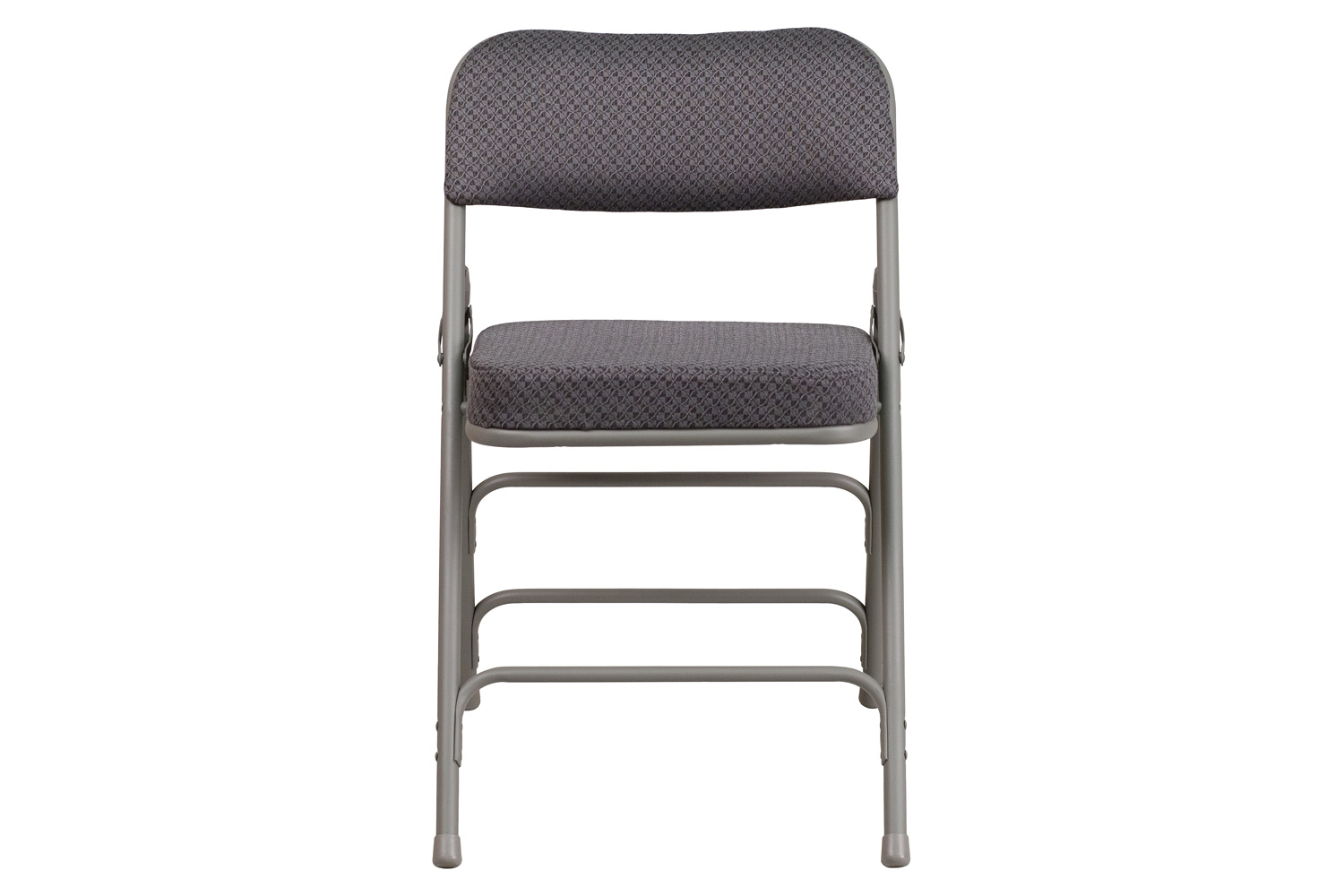 BLNK HERCULES Series Style 1 Fabric Premium Curved Triple Braced and Double Hinged Metal Folding Chair - Gray