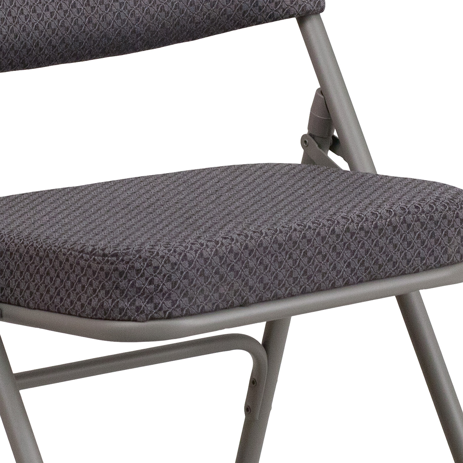 BLNK HERCULES Series Style 1 Fabric Premium Curved Triple Braced and Double Hinged Metal Folding Chair - Gray